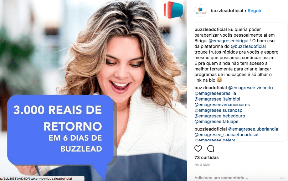 Como o buzzlead compartilha o sucesso dos clientes defensores da marca