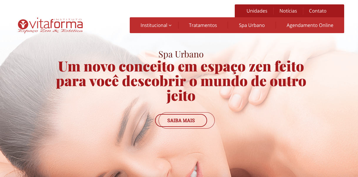 Imagem da home do site do Instituto Vitaforma